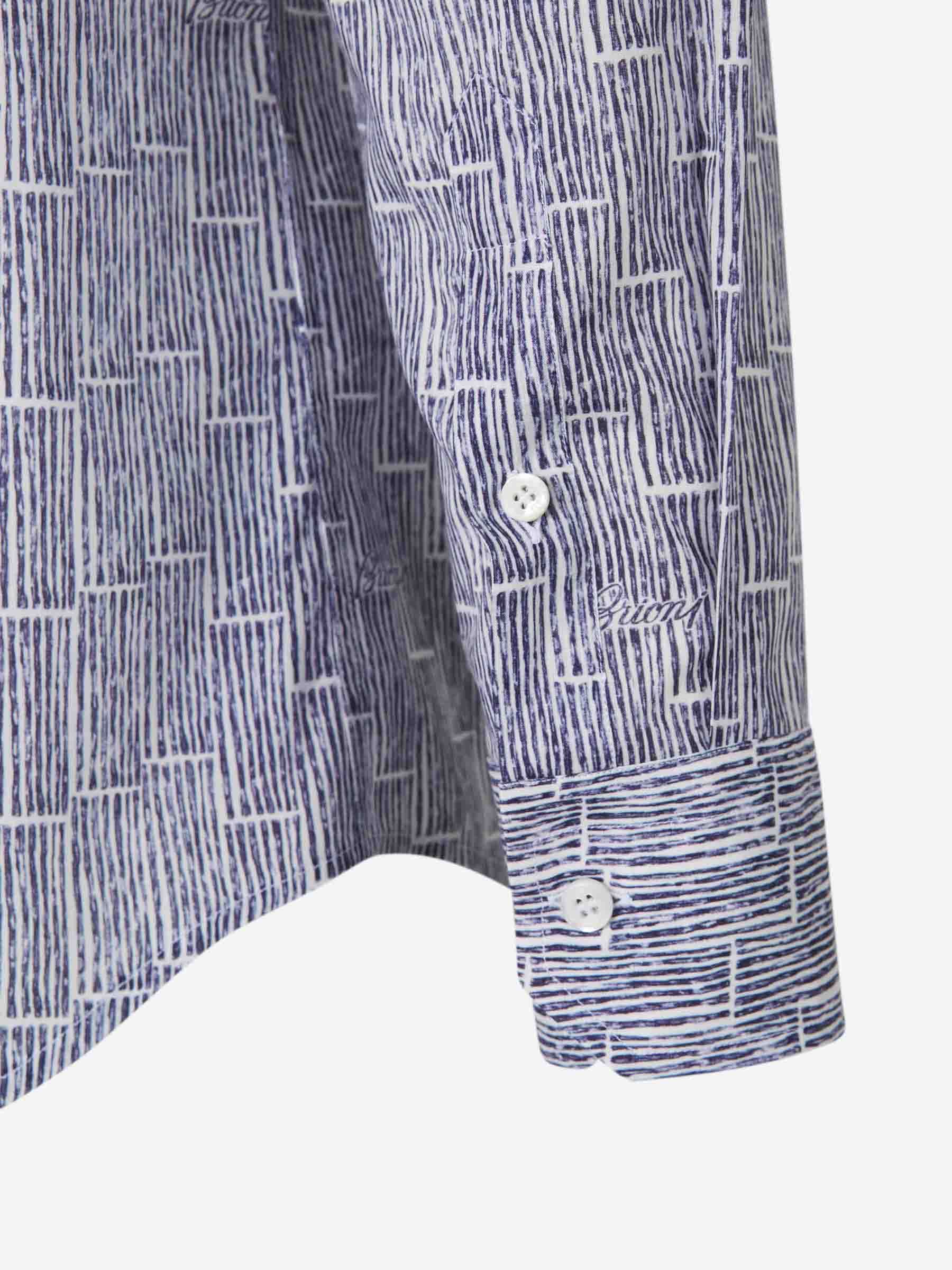 Brioni Printed Shirt In Gray