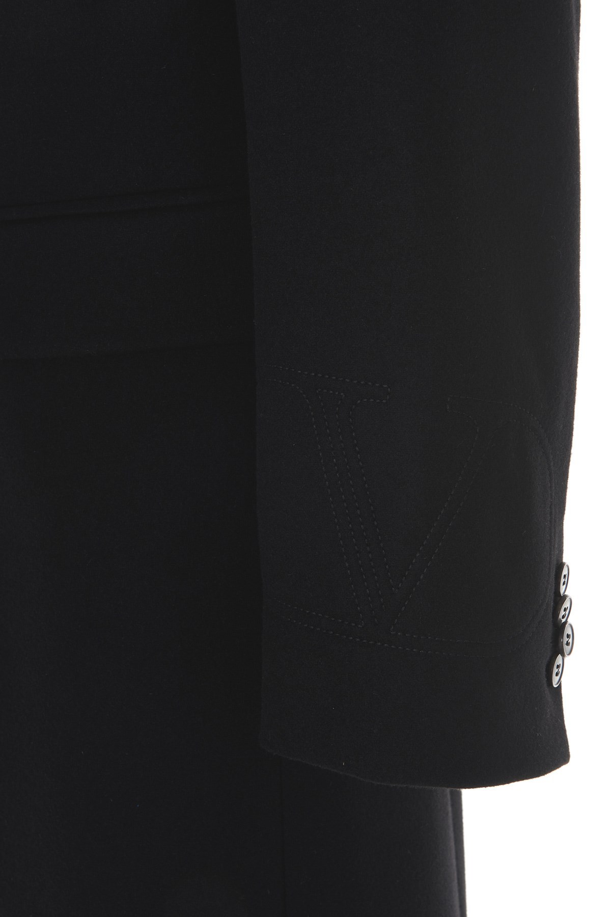 Valentino Single-breasted Wool-blend Coat In Black