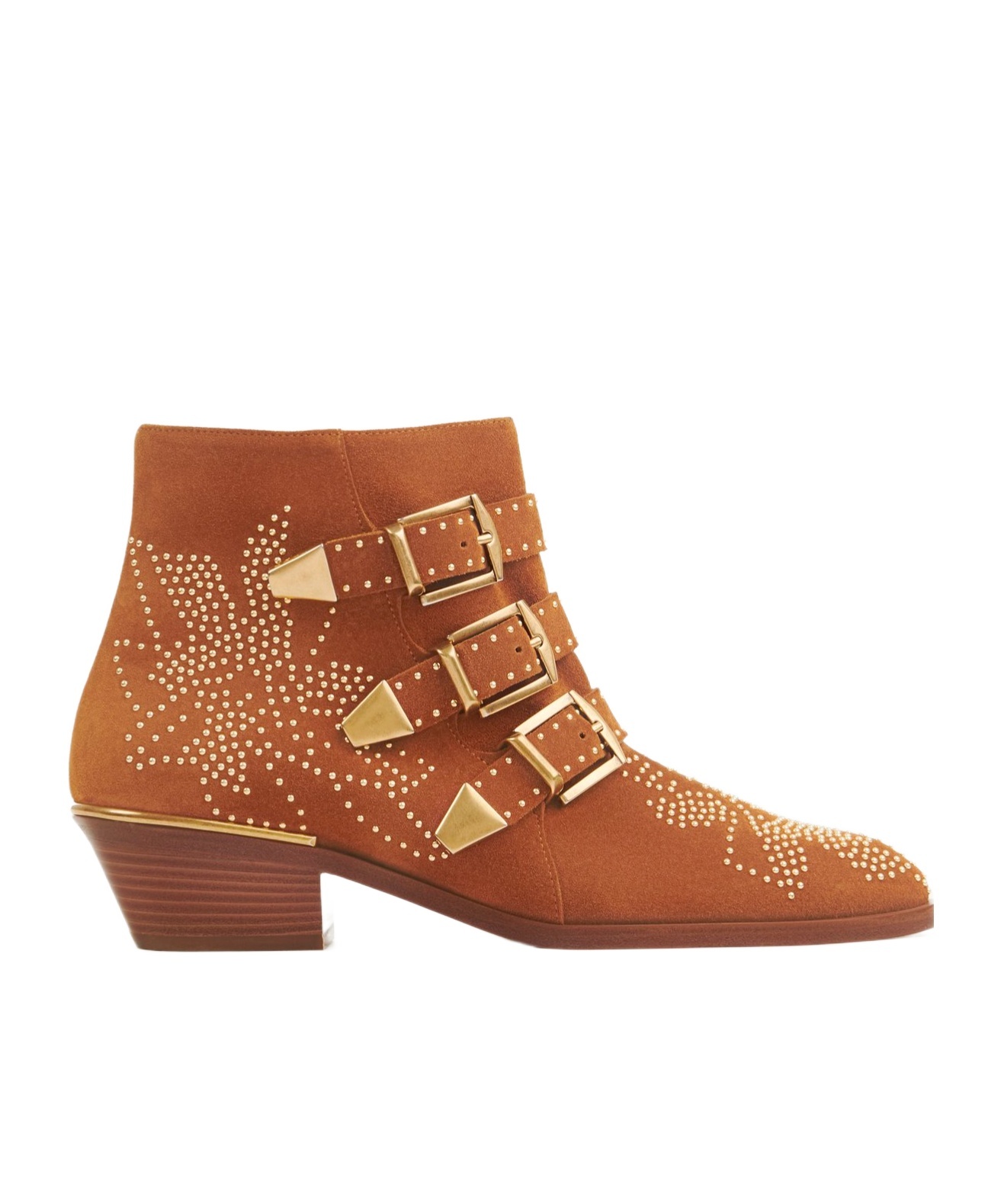 Chloé Women Ginger Brown Nubuck Cowhide Susanna Ankle Boots In Brown
