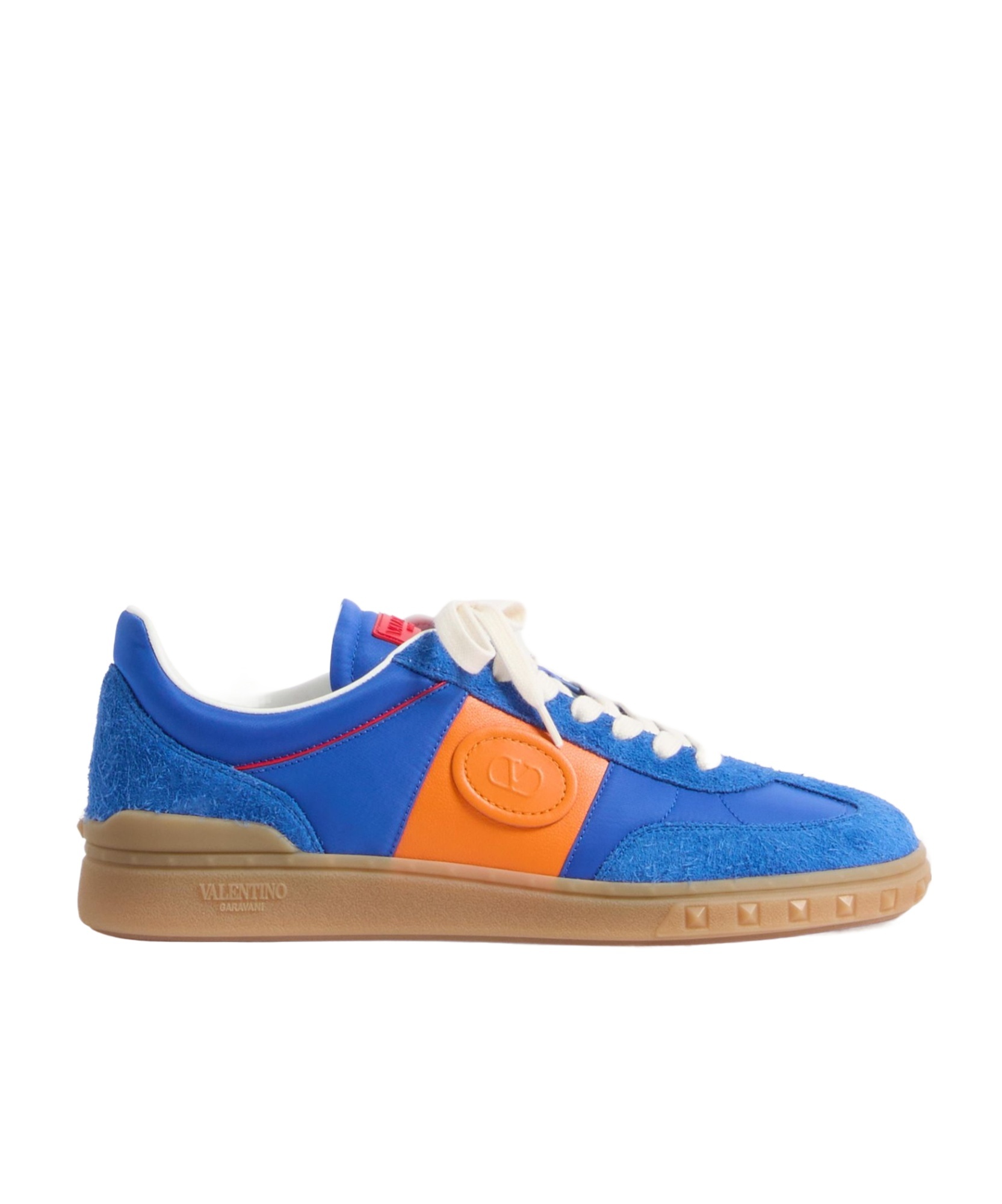 Valentino Multicolor Split Leather And Leather Upvillage Sneakers In Blue