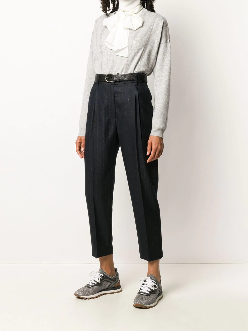 Brunello Cucinelli Sequin Embellished Jumper In White