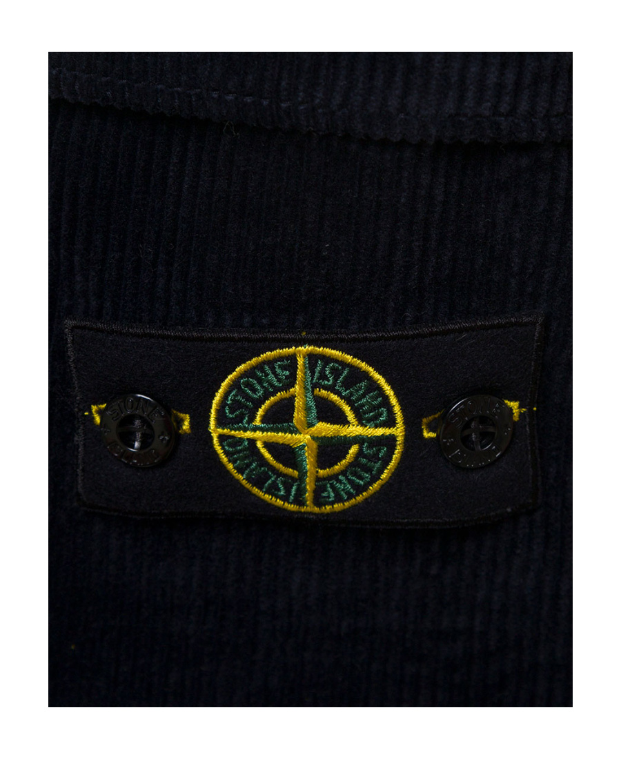 Stone Island Compass-badge Corduroy Trousers In Blue