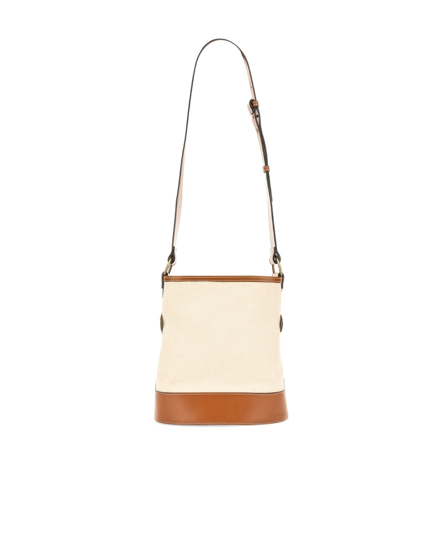 Shop Isabel Marant Samara Logo Embroidered Shoulder Bag In Nude