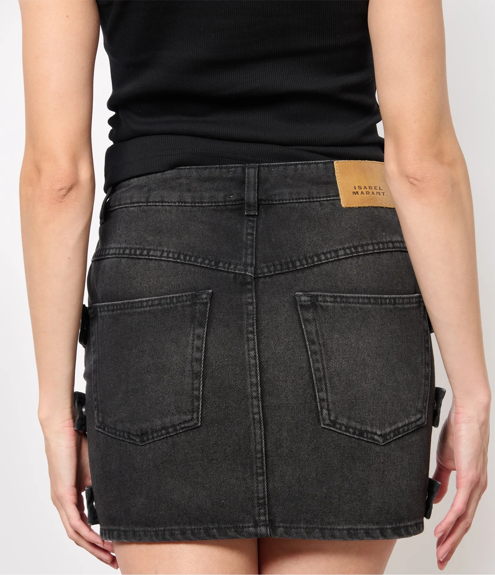 Isabel Marant Étoile Stessy Skirt In Grey Cotton In Black