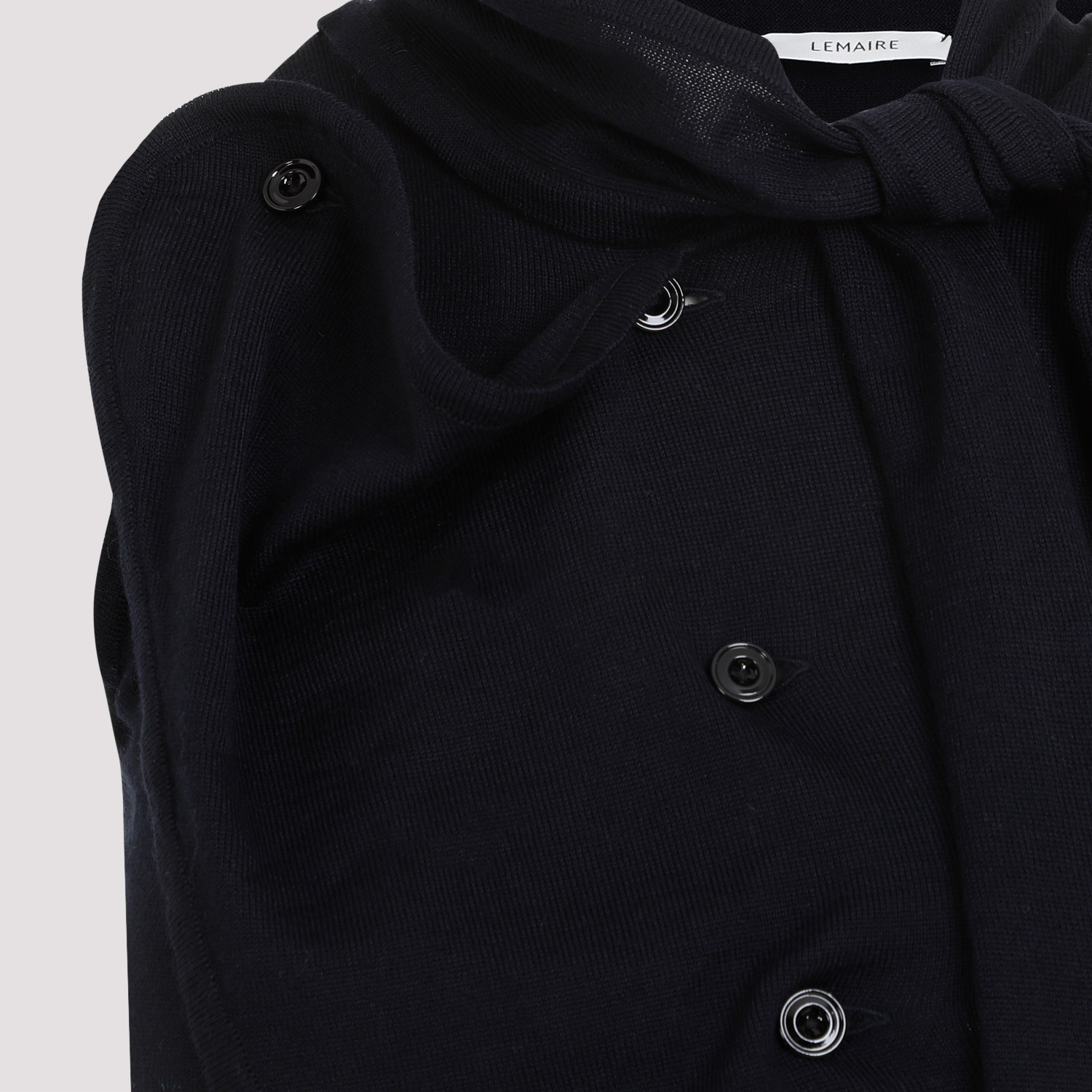 Lemaire Sleeveless Wool Knitted Cardigan In Black