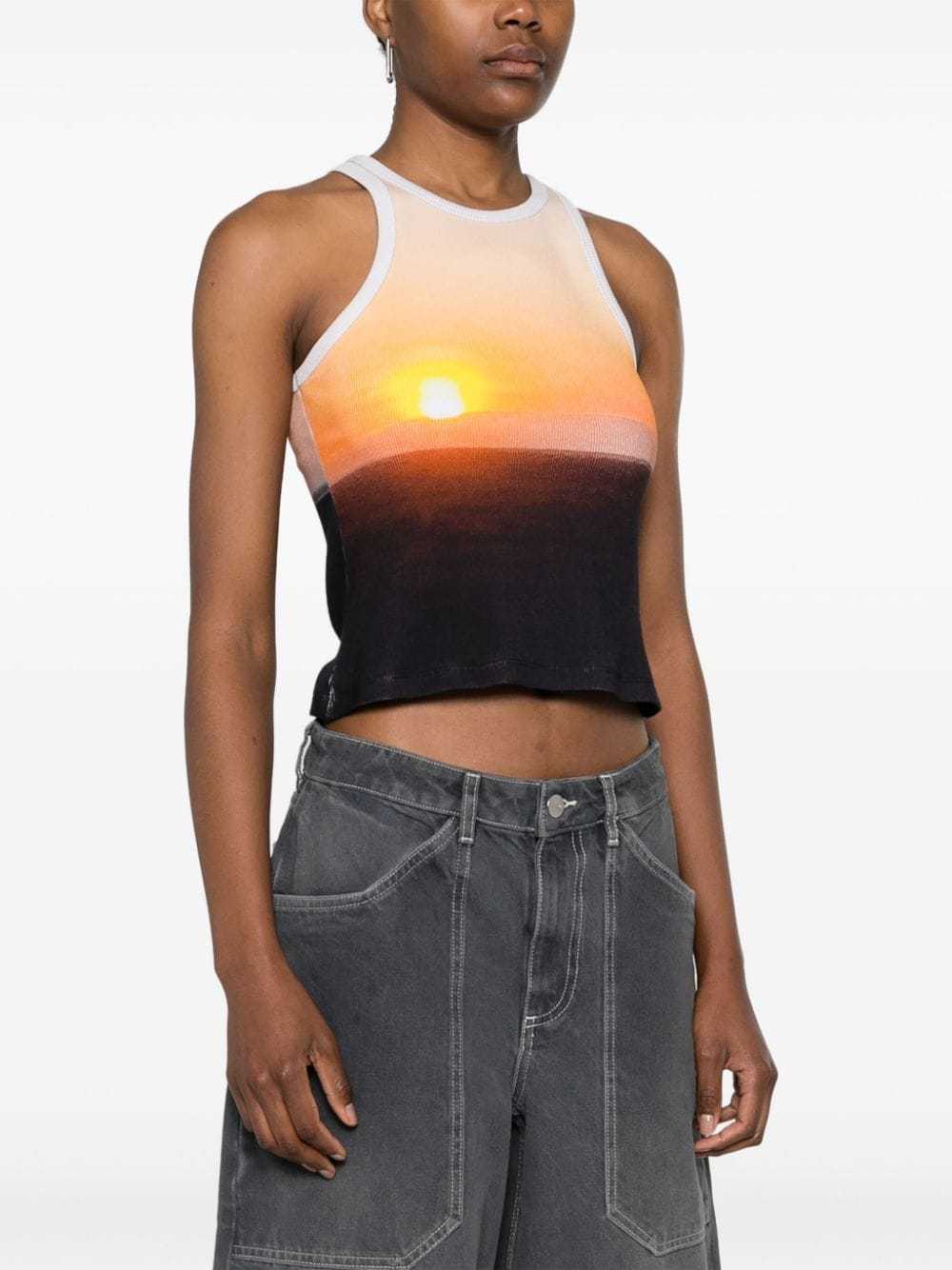 Msgm Multicolor Tanzanian Sunset Tank Top In Multicolor