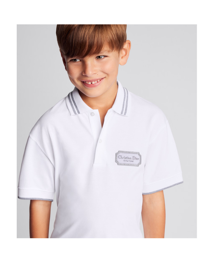 Dior Lapel Short-sleeved Polo Shirt In White