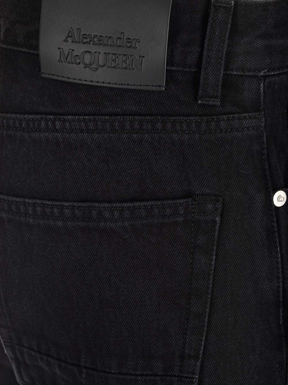 Alexander Mcqueen Ripped-detail Slim-fit Jeans In Black