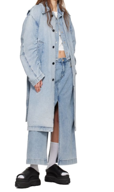 WOOYOUNGMI NON-ELASTIC DENIM SKIRT