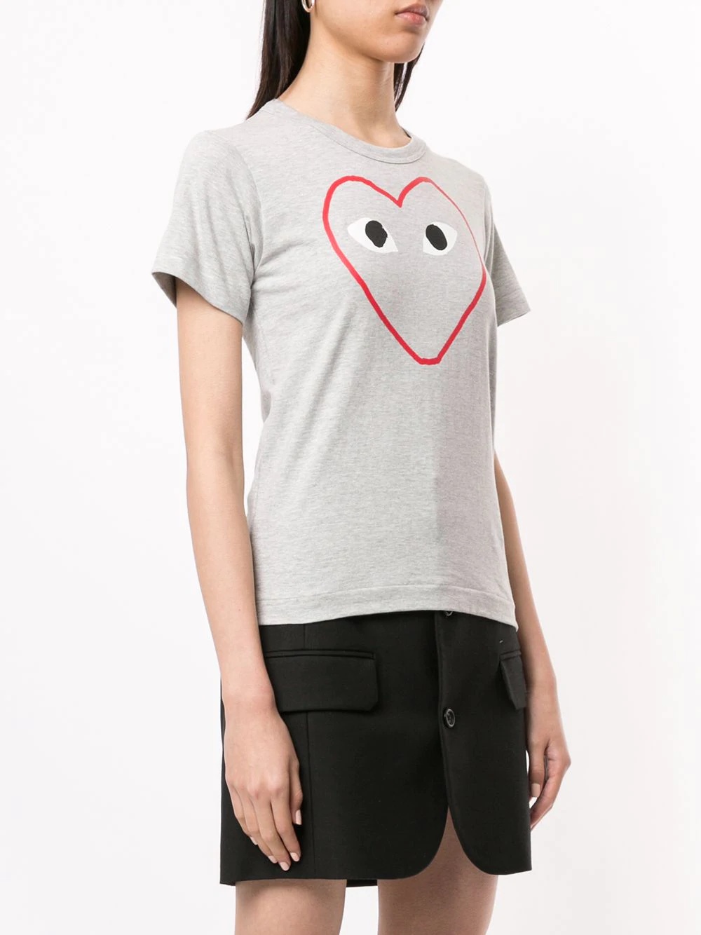 Comme Des Garçons Play Logo-print Crew Neck T-shirt In White