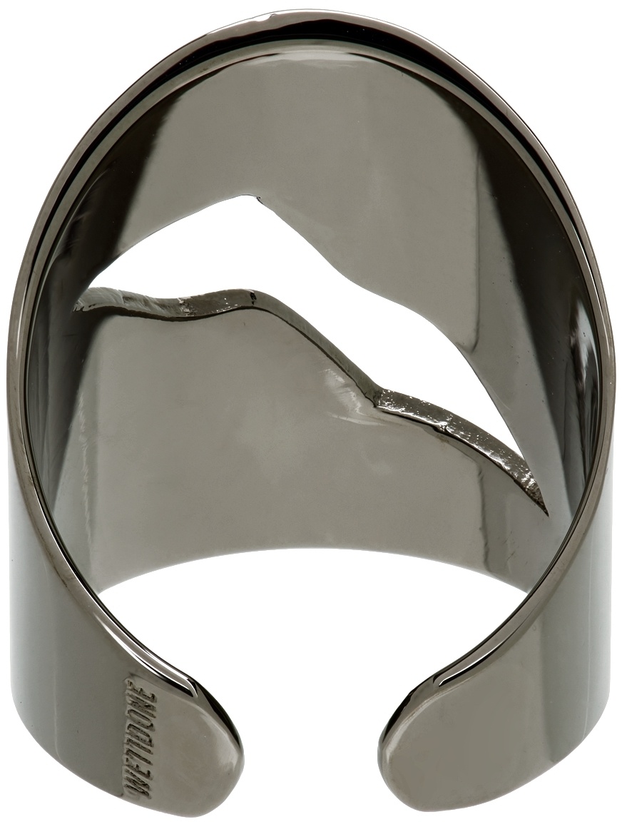 We11 Done Hollowed-out Carved Open Ring In Green
