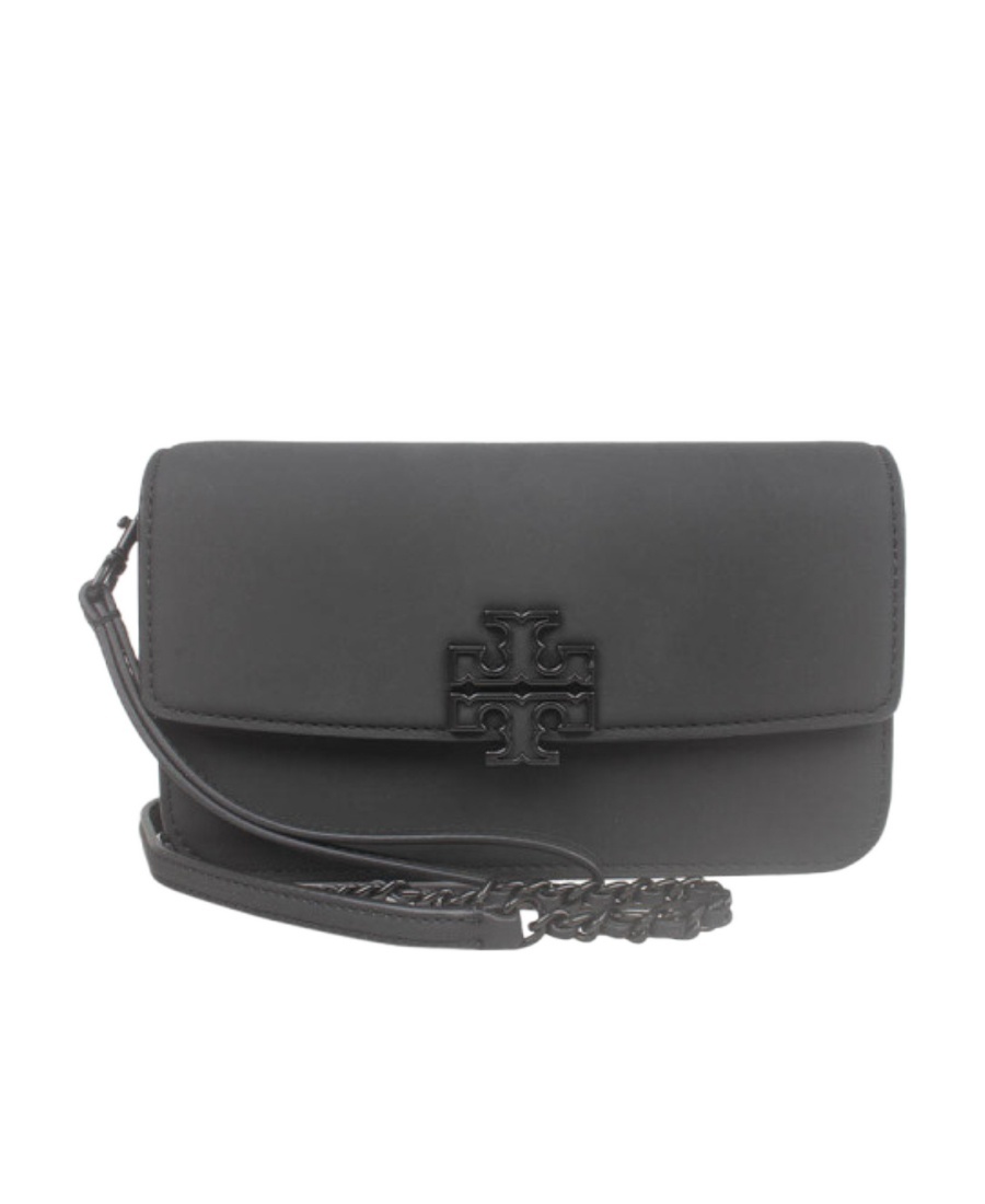 Tory Burch Logo Chain Shoulder Bag In Black