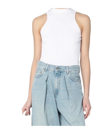 Roberto Collina Ribbed Tank Top In White