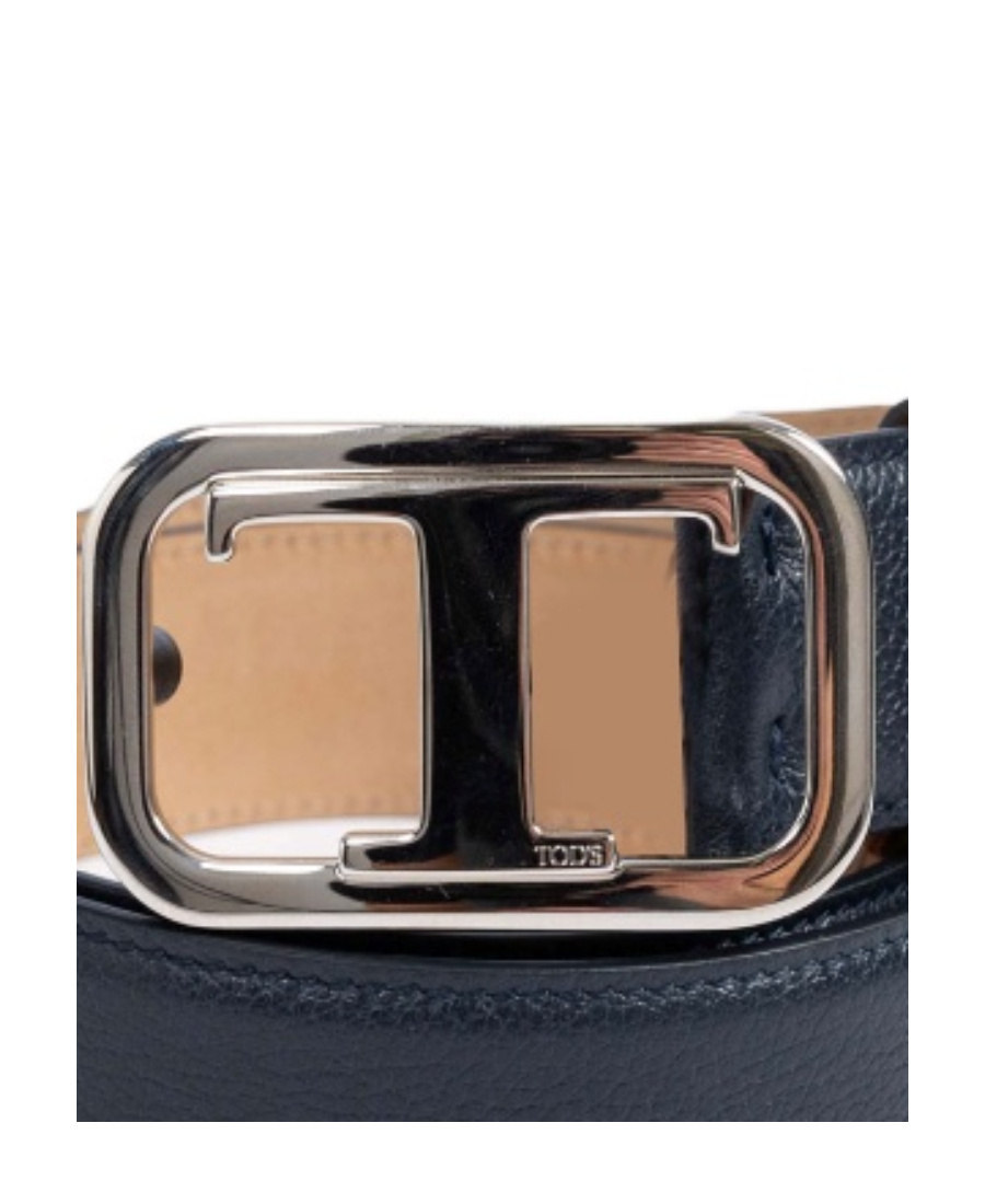 Tod's T Logo Plaque Buckle Belt In Black