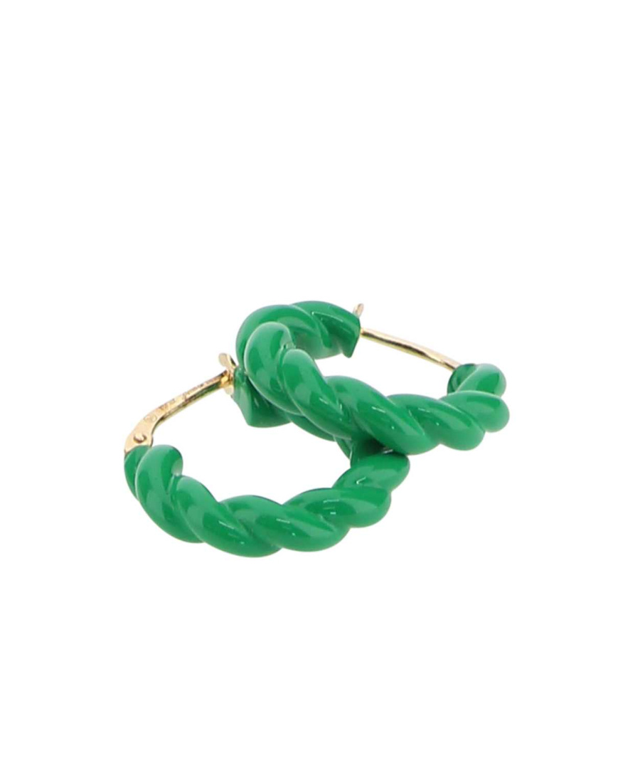 Bottega Veneta Logo Earring In Green