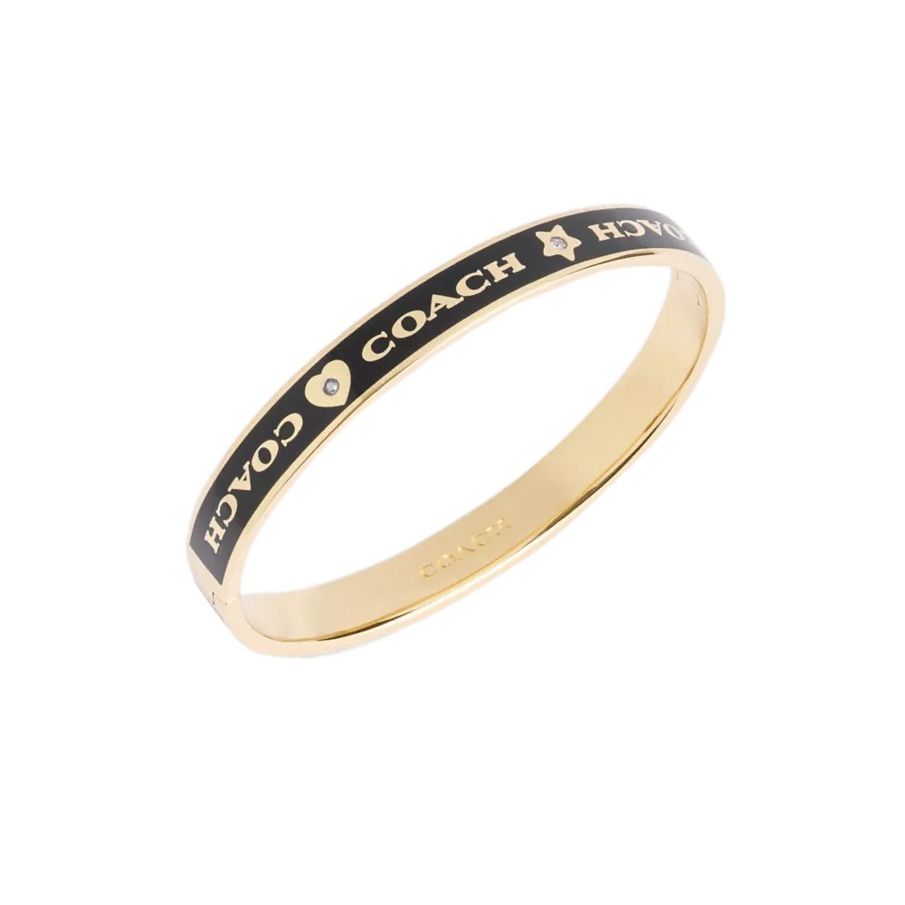 Coach Heart And Star Enamel Bangle In Yellow