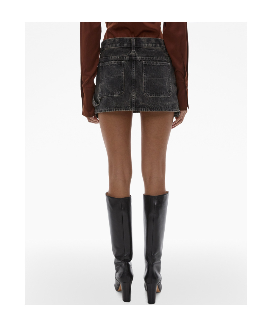 Helmut Lang Black Carpenter Denim Miniskirt In Black