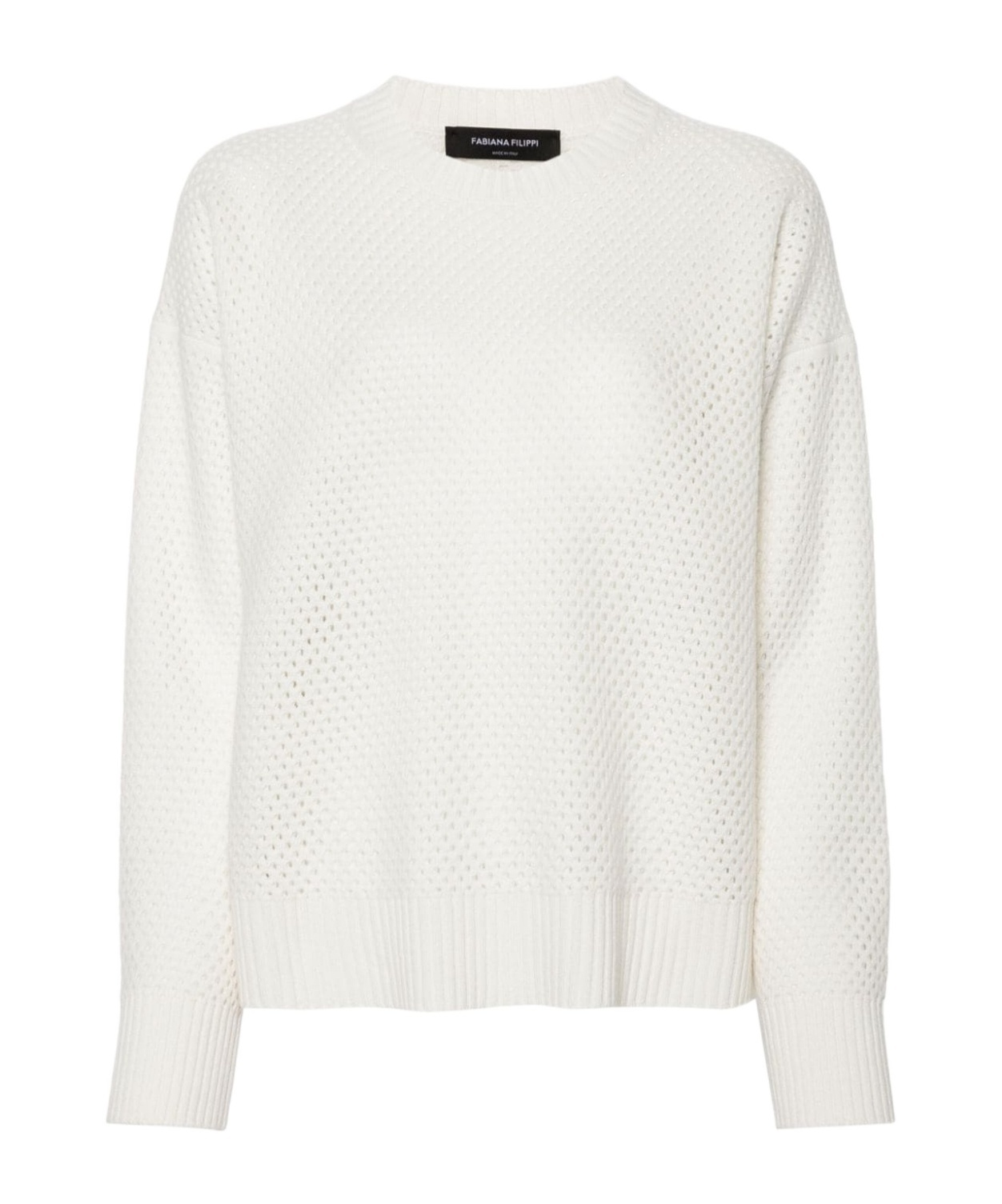 Shop Fabiana Filippi Open-knit Dress In White