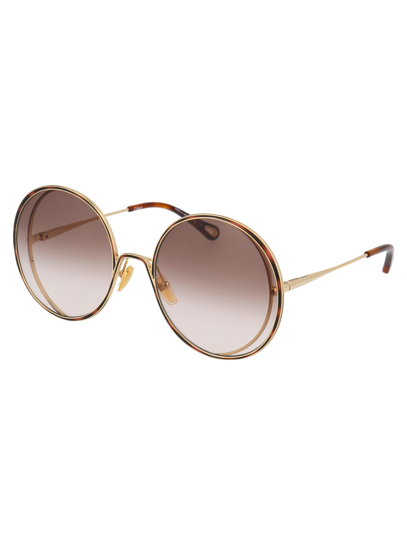 Chloé Oversized Round-frame Sunglasses In Nude