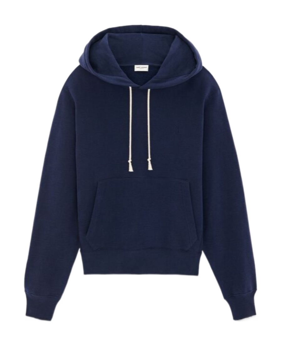 パーカー・フーディ Saint Laurent Blue Cassandre Hoodie in Cotton Man Saint Laurent Blue Cassandre Hoodie In Cotton Man In