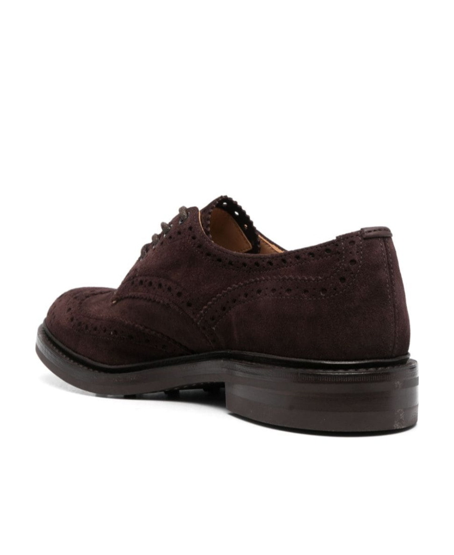 Tricker's Bourton Suede Brogues In Black