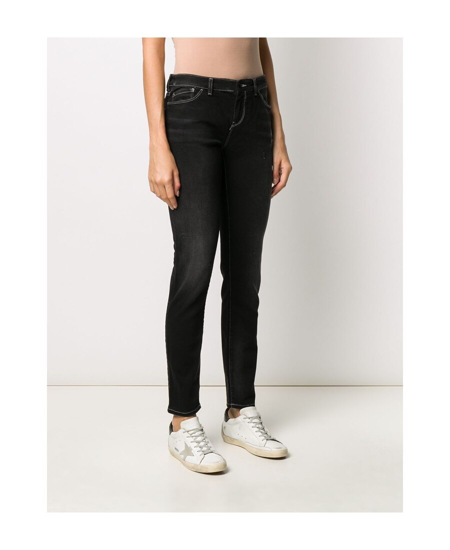 Emporio Armani Elastic Low-rise Jeans In Black