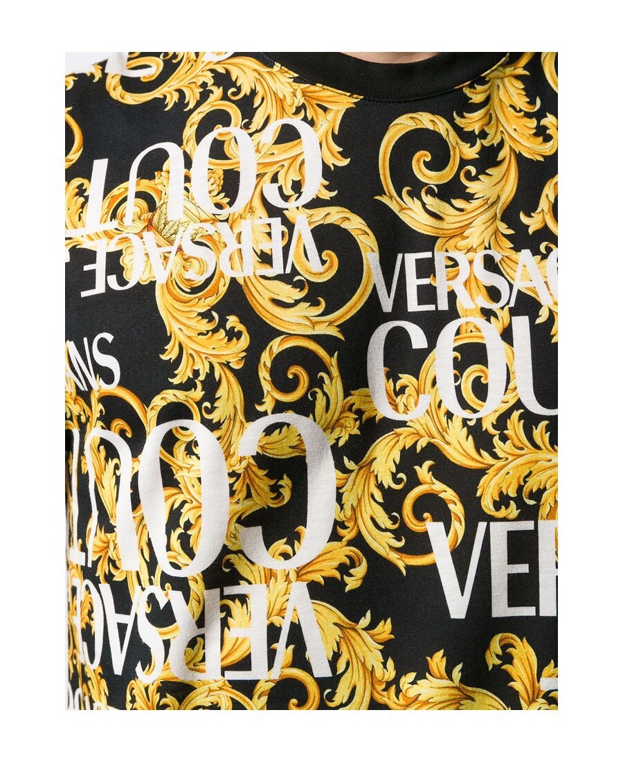 Versace Jeans Logo Printed T-shirt In Multicolor