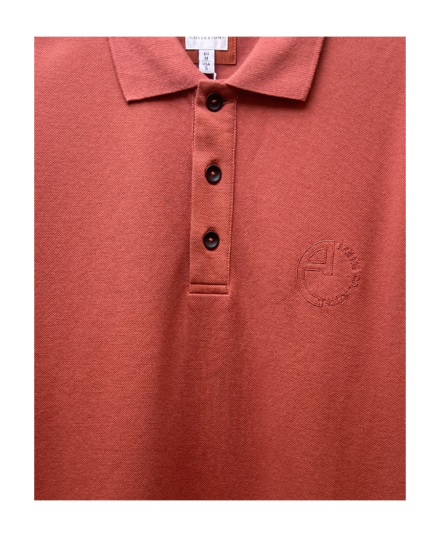 Armani Collezioni Logo Lapel Polo Shirt In Red