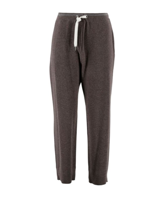 Brunello Cucinelli Drawstring Casual Pants In Brown