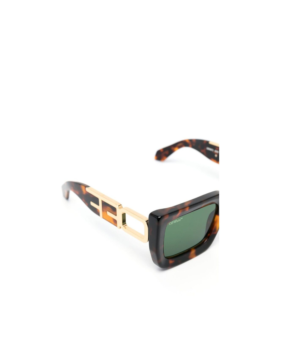 Off-white Tortoiseshell Square-frame Sunglasses In Green