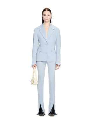 Off-white Notched-lapels Single-breasted Blazer In Blue