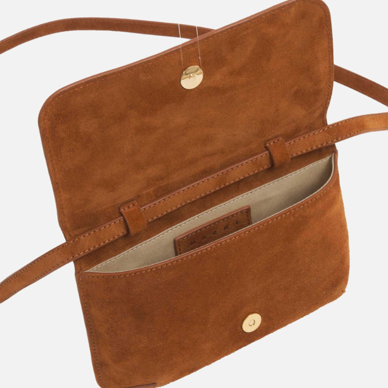 Marni Moca Small Shoulder Bag In Brown