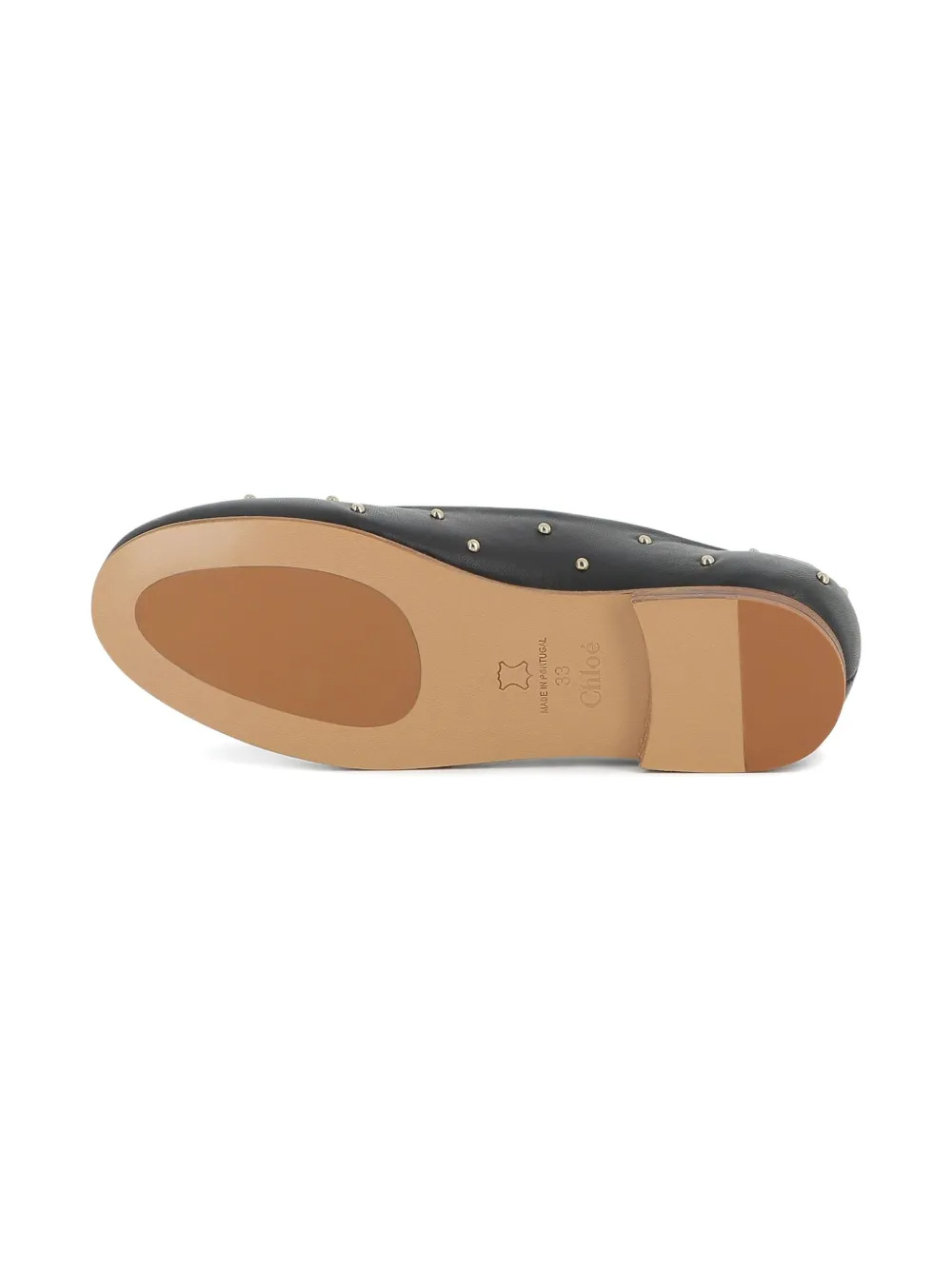 Chloé Black Ballet Flats With Small Studs In Black