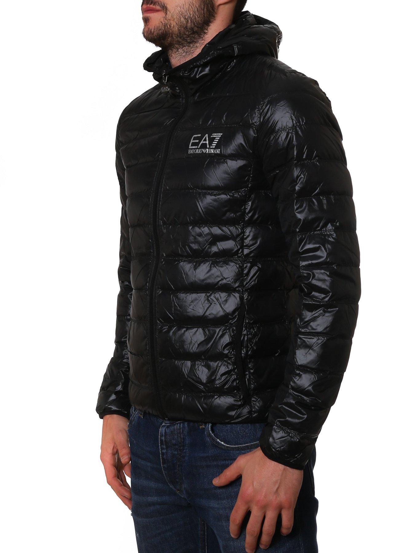 Ea7 Zip Up Jacket In Black