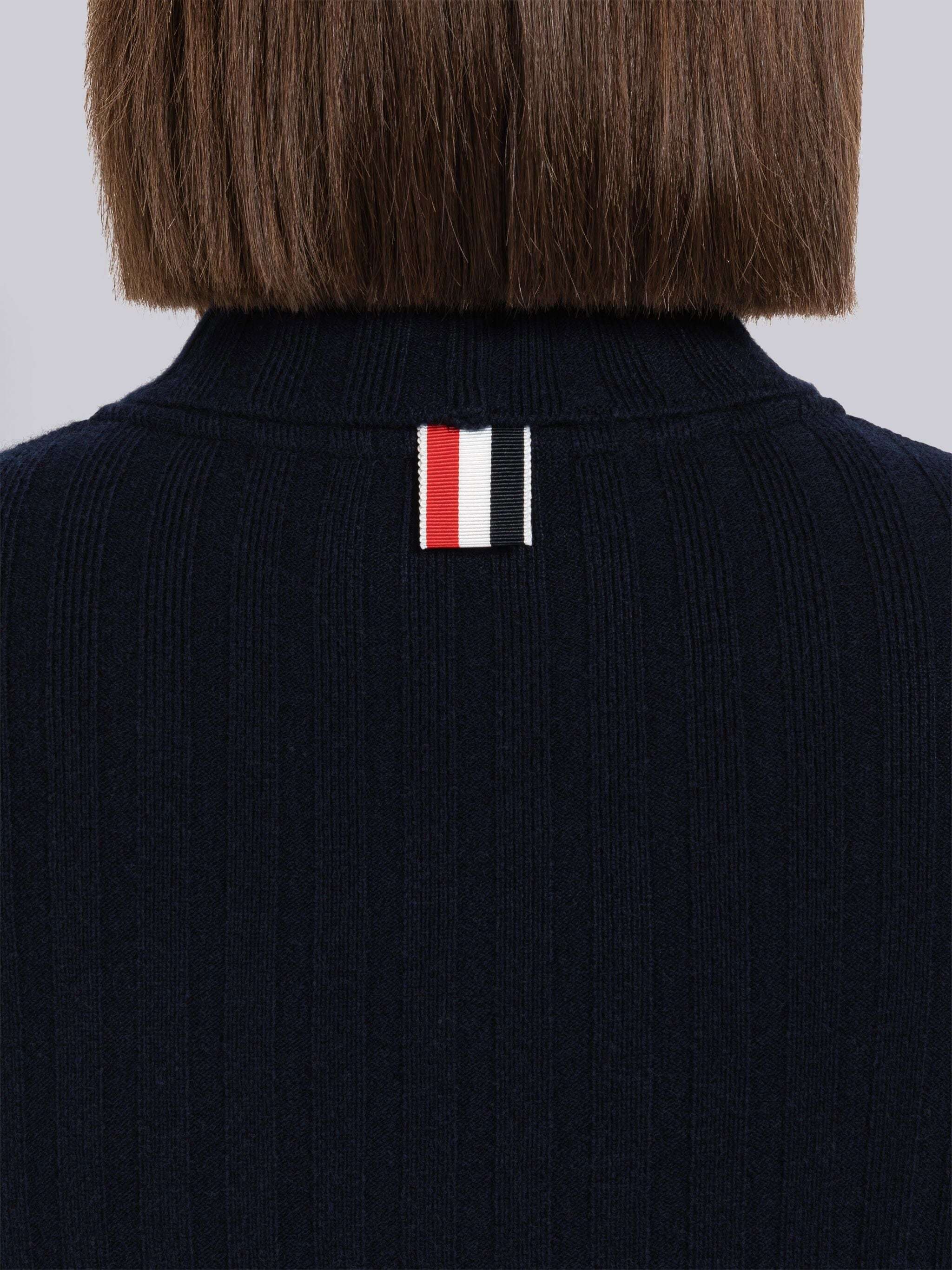 Thom Browne Ribbed Knit Turtleneck Jumper In Black