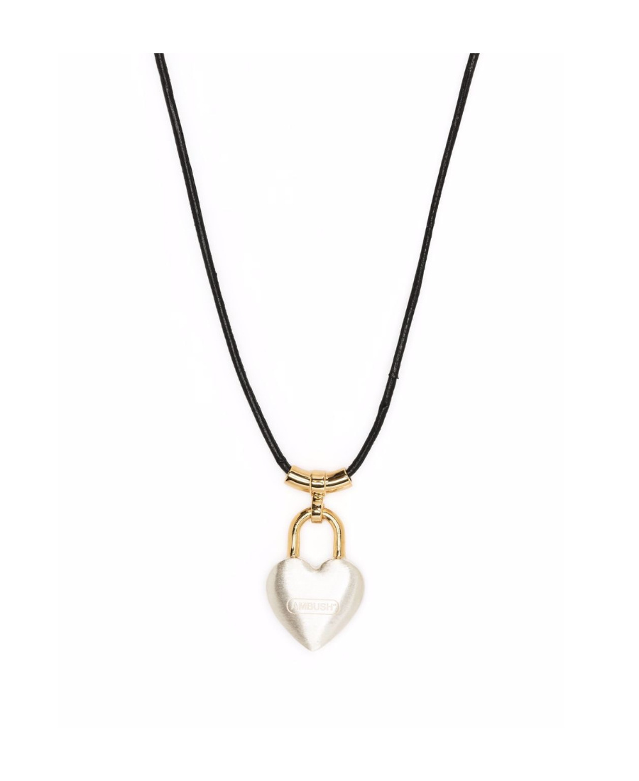 Ambush Heart Padlock Pendant Necklace In White