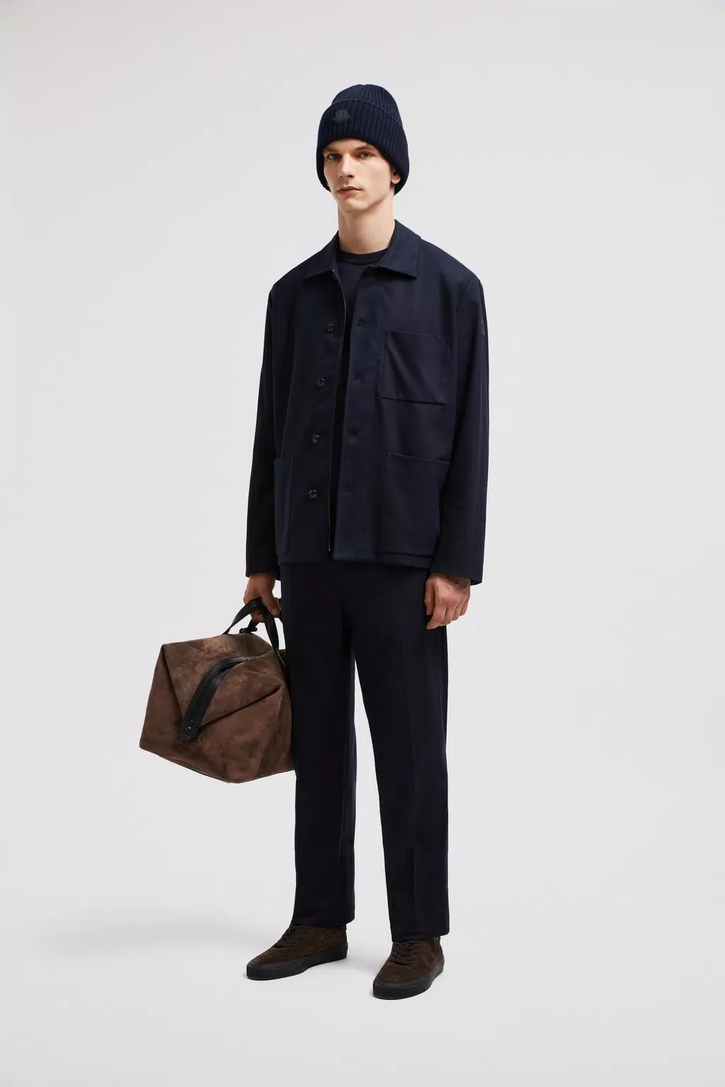 Moncler Cotton Trousers In Blue