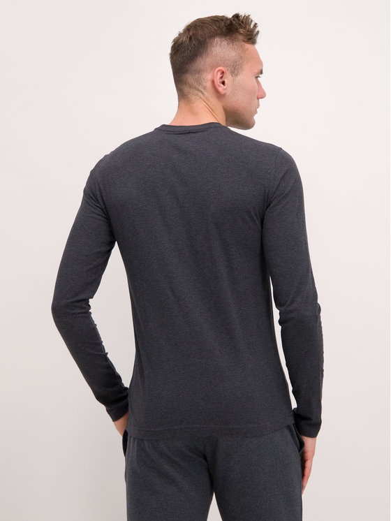 Ea7 T-shirt With Round Neck And Long Sleeves In Black