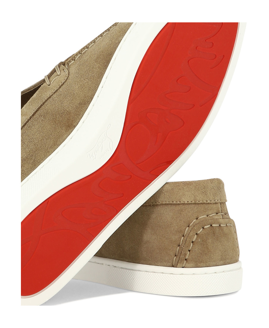 Christian Louboutin Round-toe Suede Loafers In Green