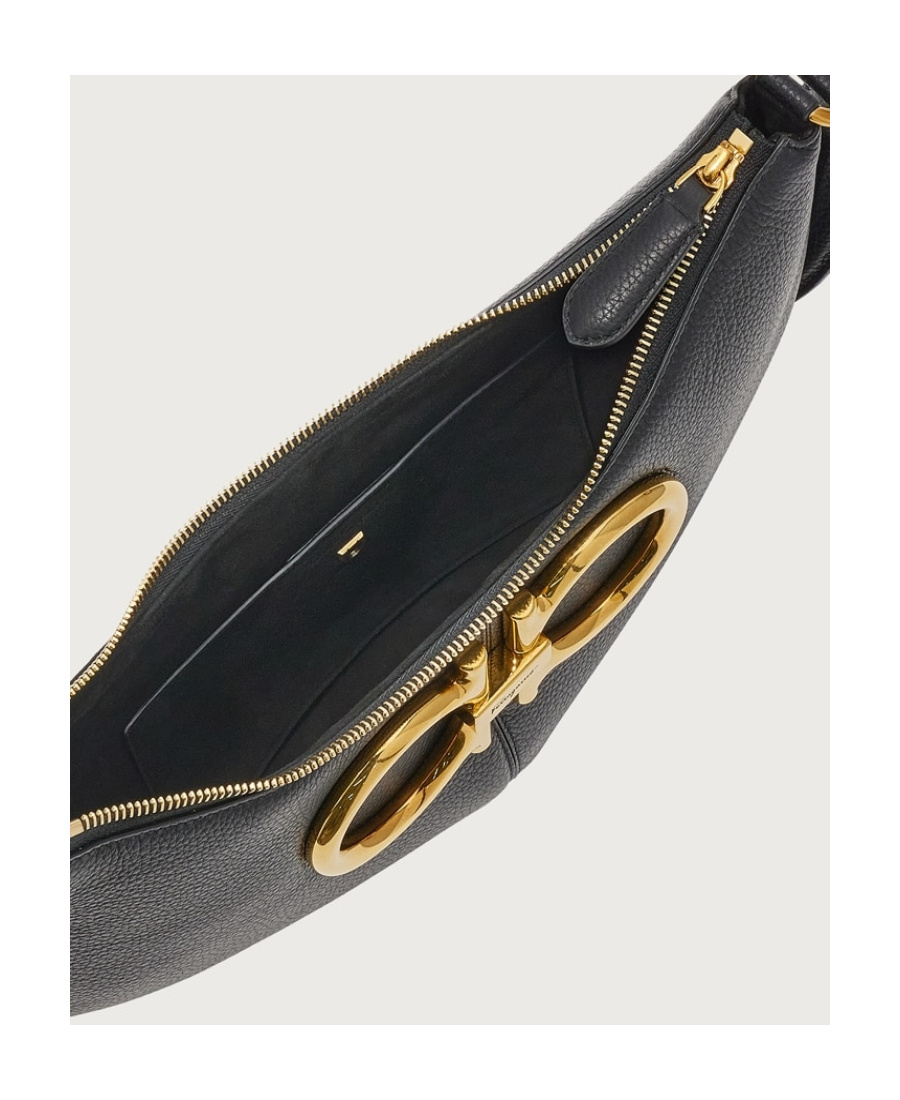 FERRAGAMO GANCINI-PLAQUE SHOULDER BAG