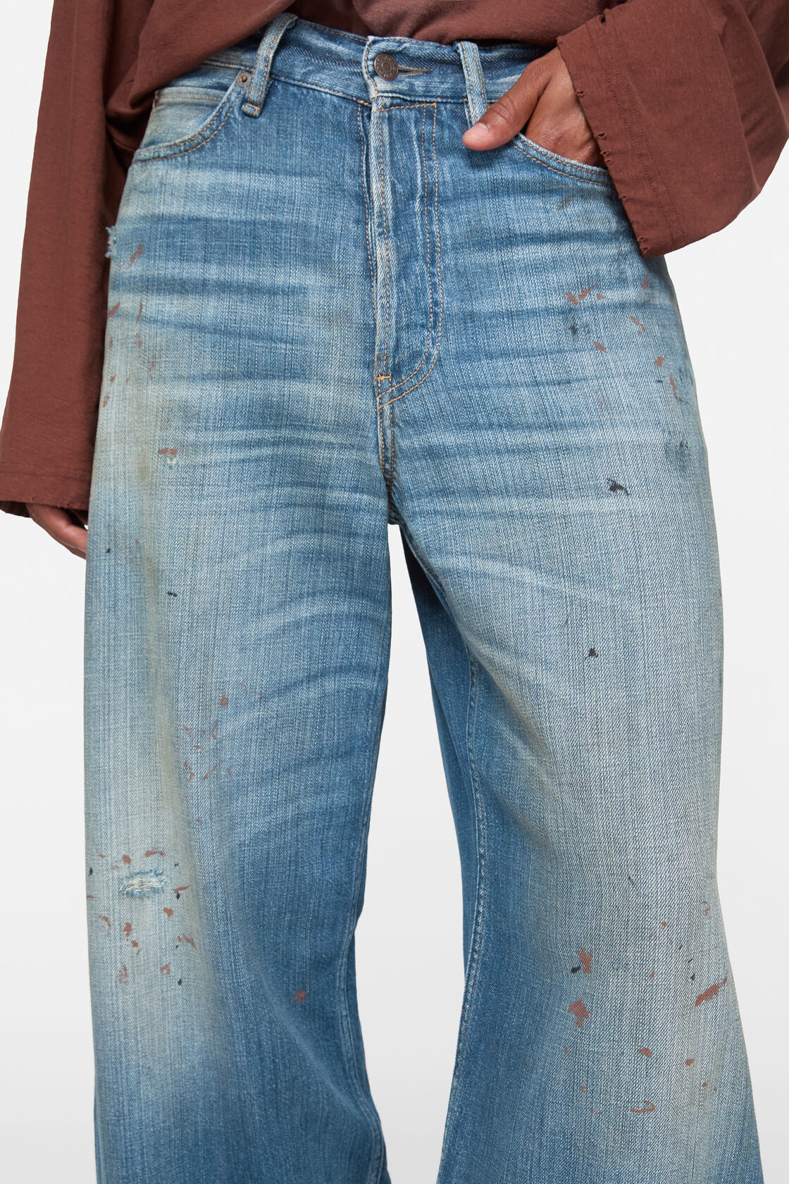 Acne Studios Belt Loop Jeans In Blue
