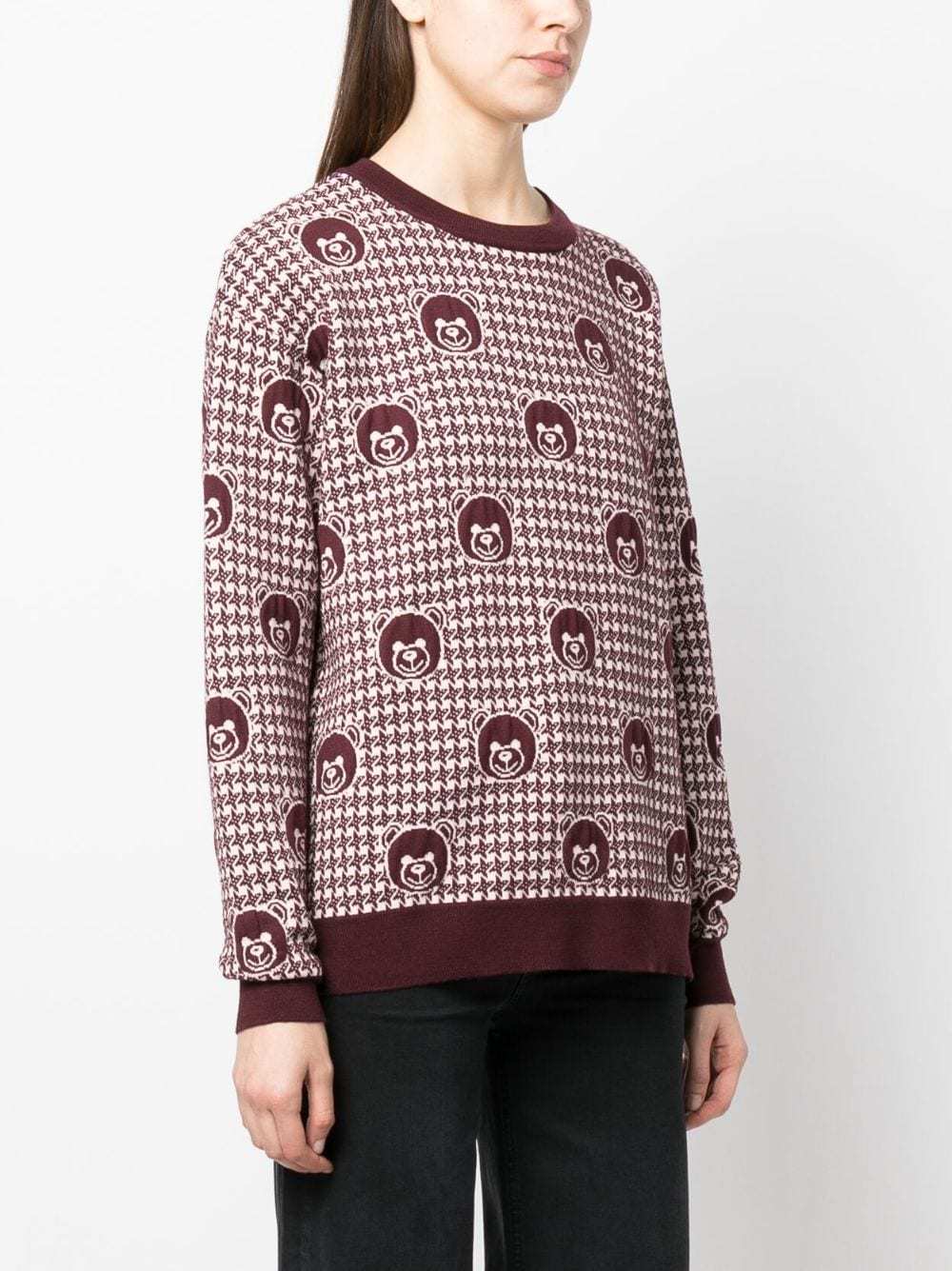 Moschino Long-sleeved Pattern Sweater In Red