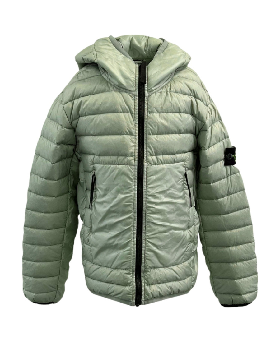 Stone Island Teen Down-padded Jacket In Gray