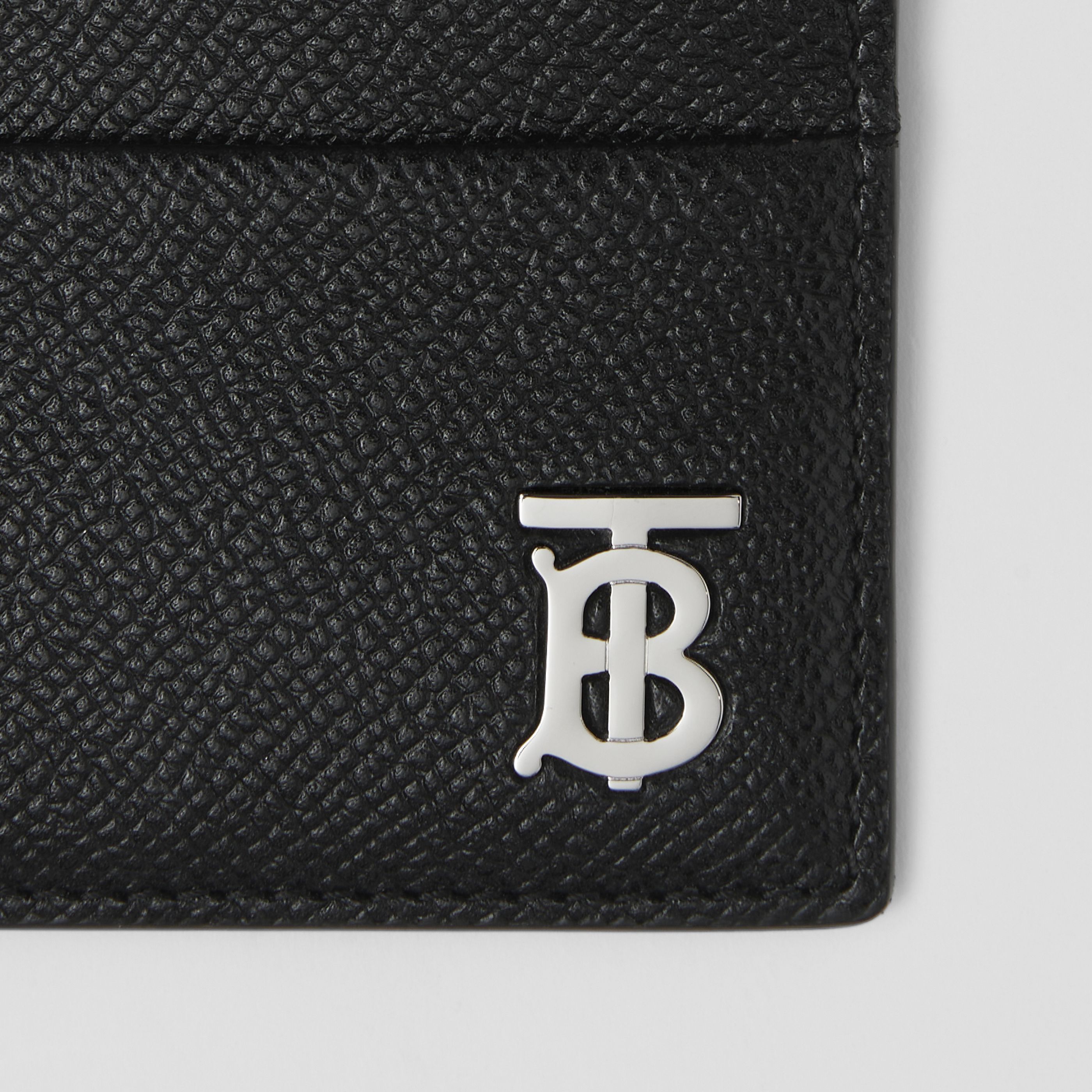 Burberry Monogram-motif Grainy-leather Card Case In Black