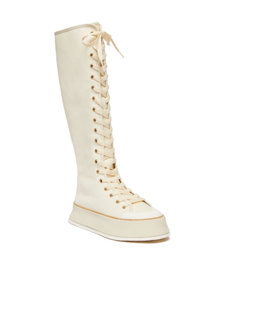 Max Mara Round-headed Boots In White
