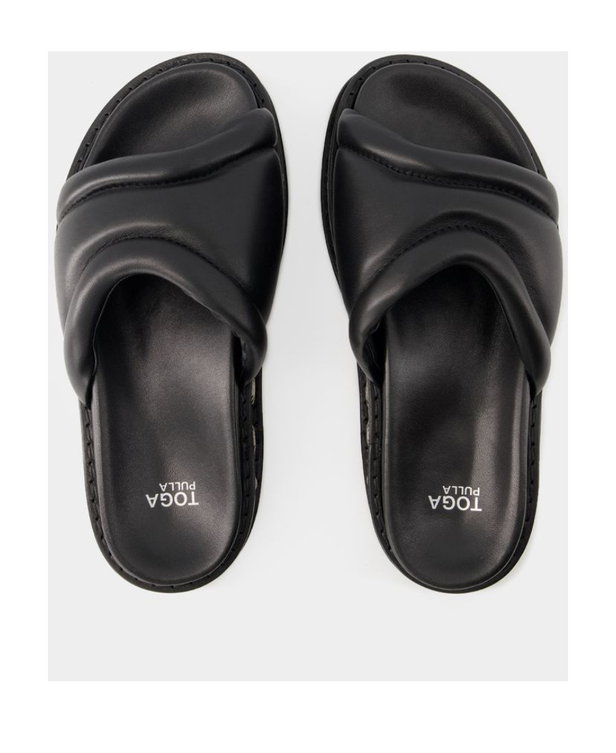 Shop Toga Pulla Studded Padded Sandals In Black