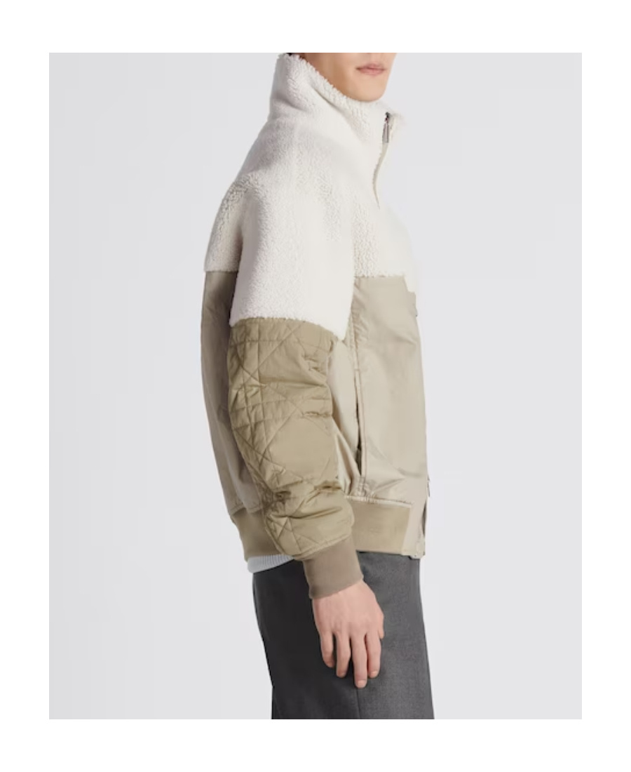 Dior Stitching Leisure Jacket With Vertical Collar In Nude
