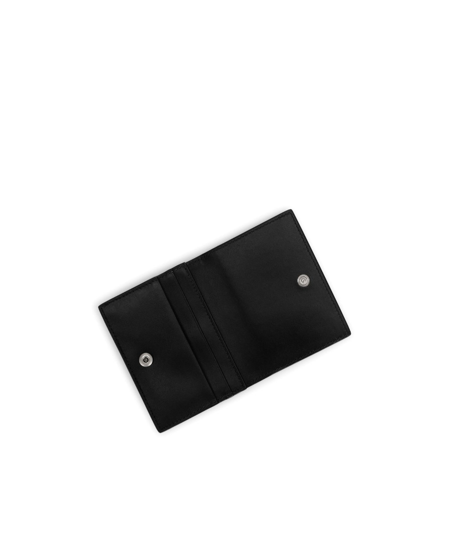 Dolce & Gabbana Small Zip-around Wallet In Calfskin With Raised Logo In Black