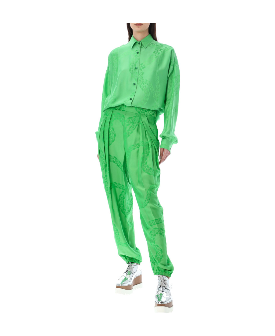 Stella Mccartney Buttoned Long-sleeved Shirt In Green
