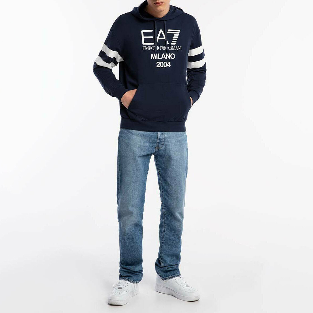 Ea7 Logo Pattern Sweater In Black